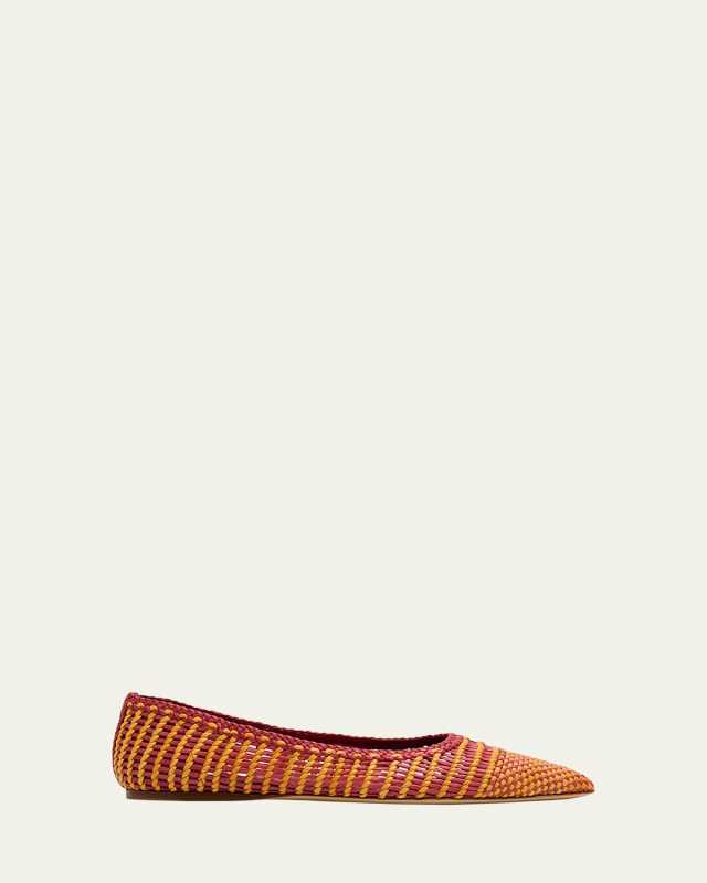 Aurora Woven Leather Ballerina Flats